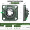 Picture of 2 Pack UCF205-16 Pillow Block Bearing - Square Flange Mounted Pillow Block Bearings - Bearing Steel Bearings with 1" Bore - Self Alignment, Solid Cast Iron Base