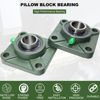 Picture of 2 Pack UCF205-16 Pillow Block Bearing - Square Flange Mounted Pillow Block Bearings - Bearing Steel Bearings with 1" Bore - Self Alignment, Solid Cast Iron Base