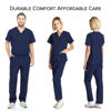 Picture of Dagacci Medical Uniform Womens and Mens Scrub Set Unisex Medical Scrub Shirt Top and Pant, Navy, Medium