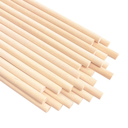 Picture of KTOJOY 25PCS Dowel Rods Wood Sticks Wooden Dowel Rods - 1/4 x 12 Inch Precut Dowels for Crafting, Hardwood Dowel Rod Assortment, Wooden Rod Sticks Doweling Rods, Cake Dowels for Tiered Cakes
