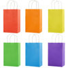 Picture of SUNCOLOR 24 Pieces 8" Rainbow Goodie Bags Small Gift Bags with Handle for Party Favor Bags (Rainbow)