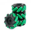 Picture of Yahboom Mecanum Wheel 65mm Omni Wheel with 6mm Hexagonal Metal Coupling Motor Connector Tire for AGV Smart Robot (65mm black-green mecanum wheel *4)