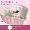 Picture of Paris Hilton Heart Shaped Fluted Cake Pan, Cast Aluminum with Clean Ceramic Nonstick Bakeware, Dishwasher Safe, Made without PFAS, PFOA, PFOS & PFTE, 9-Inch, Pink