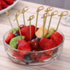 Picture of 200 PCS Cocktail Picks, 4.7 Inch Toothpicks for Appetizers, Natural Bamboo Knot Skewers, Mini Food Sticks, Fancy Tooth Picks for Drinks,Fruit,Charcuterie,Cocktail Garnish Accessories, Party Supplies