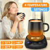 Picture of KitchekShop Coffee Mug Warmer - Fastest Heating & Highest Temperature, Coffee Cup Warmer for Desk Auto Shut Off, 4 Temp Settings & 1-12H Timer, Smart Electric Beverage Warmer for Coffee, Tea (Black)