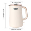 Picture of Nueve&Five 1.7L Electric Kettle,Double Wall Electric Tea Kettle,Auto Shut Off,1200W Hot Water Kettle Electric of 304 Stainless Steel-Cream White