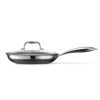 Picture of HexClad Hybrid Nonstick 10-Inch Fry Pan with Tempered Glass Lid, Stay-Cool Handle, Dishwasher and Oven Safe, Induction Ready, Compatible with All Cooktops