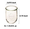 Picture of Weck Tulip Jar - Sour Dough Starter Jars for Sourdough - 1 x WECK 745 Large Clear Jar with Wide Mouth - 1 Liter Includes Glass Lid, rubber seal and steel clips