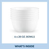 Picture of Corelle Vitrelle 28-oz Soup/Cereal Bowls Set of 6, Chip & Crack Resistant Dinnerware Bowls for Soup, Ramen, Cereal and More, Triple Layer Glass, Winter Frost White