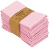 Picture of Ruvanti Cloth Napkins Set of 12, 18x18 Inches Napkins Cloth Washable, Soft, Durable, Absorbent, Cotton Blend. Table Dinner Napkins Cloth for Hotel, Christmas, Dinner, Parties - Pink