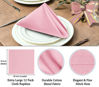 Picture of Ruvanti Cloth Napkins Set of 12, 18x18 Inches Napkins Cloth Washable, Soft, Durable, Absorbent, Cotton Blend. Table Dinner Napkins Cloth for Hotel, Christmas, Dinner, Parties - Pink