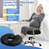 Picture of Donut Pillow Seat Cushion Chair Pad for Tailbone Pain Relief and Hemorrhoids, Memory Foam Seat Chair Cushion for Postpartum Pregnancy, Seat Cushions for Men and Women for Home & Office, (Black)