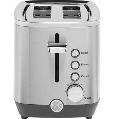 Picture of GE 2 Slice Stainless Steel Toaster, Extra Wide Slots for Toasting Bagels, Breads, Waffles & More, 7 Adjustable Shade Settings, Removable Crumb Tray, Countertop Kitchen Essentials, 850 Watts