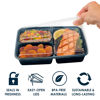 Picture of Bentgo 20-Piece Lightweight, Durable, Reusable BPA-Free 3-Compartment Containers - Microwave, Freezer, Dishwasher Safe - Navy Blue