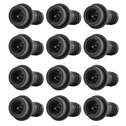 Picture of WOTOR Wine Stoppers Vacuum, Wine Saver, Wine Pump Vacuum Stoppers, Wine Preserver, Reusable Bottle Sealer Keeps Wine Fresh (Black, 12 Pieces)
