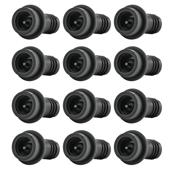 Picture of WOTOR Wine Stoppers Vacuum, Wine Saver, Wine Pump Vacuum Stoppers, Wine Preserver, Reusable Bottle Sealer Keeps Wine Fresh (Black, 12 Pieces)