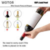 Picture of WOTOR Wine Stoppers Vacuum, Wine Saver, Wine Pump Vacuum Stoppers, Wine Preserver, Reusable Bottle Sealer Keeps Wine Fresh (Black, 12 Pieces)