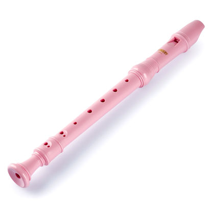 Picture of Sondery Soprano Recorder Instrument German Fingering Durable Beginner's Recorder Easy-to-Play Plastic Body Includes Fingering Chart Carry Pouch