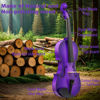 Picture of Crafteem 4/4 Full Size Fiddle Purple Colored Premium Violin Outfit for Beginners Adults Kids With 5 Color Fingering Tape- Handcrafted Student Beginner Violin. (Purple, 4/4 Full)