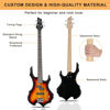 Picture of GLARRY Electric Bass Guitar 4 Strings Buring Fire Style Single Coil - Split Single Coil Pickups for Beginner Adults Right Hand w/ 20W Amp, Bag, Strap and Cord (Sunset)