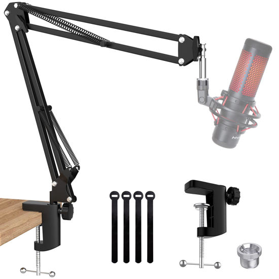 Picture of QuadCast Boom Arm, Mic Arm Microphone Arm for HyperX QuadCast SoloCast Blue Yeti Fifine AM8 and Most Mic, Mic Stand Desk with 3/8" to 5/8" Adapter by SUNMON