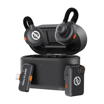 Picture of Hollyland Lark M2S Mini Combo (Camera RX+Type-C RX) Wireless Microphone for Camera/iPhone/Android/Laptop, 7g Lightweight, Titanium Clip, 300m Range, Content Creators, Online-Teaching, Streaming