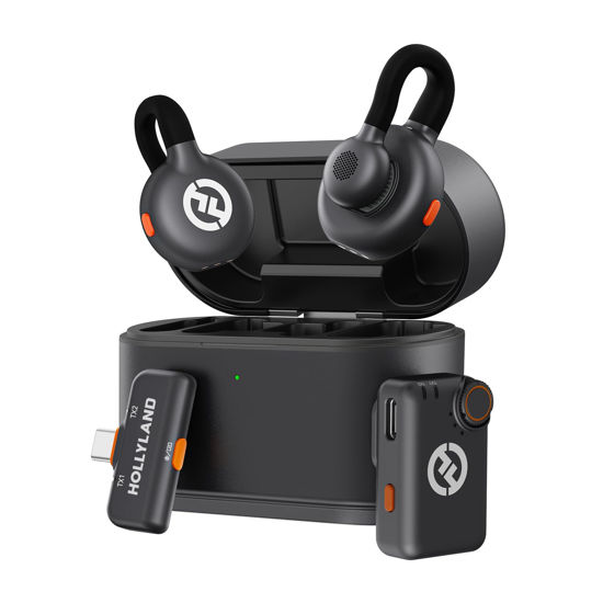 Picture of Hollyland Lark M2S Mini Combo (Camera RX+Type-C RX) Wireless Microphone for Camera/iPhone/Android/Laptop, 7g Lightweight, Titanium Clip, 300m Range, Content Creators, Online-Teaching, Streaming