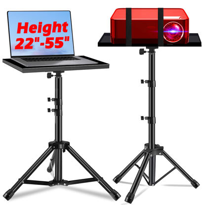 Picture of REHOSEUP Projector Stand, 22 to 55 Inch Laptop Stand ,Projector Tripod with Phone Holder,Tripod for Projector,DJ Equipment,Projector Stand for Outdoor Movies,Office, Home, Stage or Studio (55Inch)
