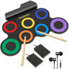 Picture of ROCKSOCKI Electric Drum Set, 7-Pad Kids Electronic Drum Set with Headphone Included, Roll-up Drum Practice Pad, Great Holiday Xmas Birthday Gift for Kids