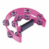 Picture of Half Moon Musical Tambourine Double Row Metal Jingles Hand Held Percussion Drum Multicolor for KTV Party with Ergonomic Handle Grip (Purple)
