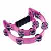 Picture of Half Moon Musical Tambourine Double Row Metal Jingles Hand Held Percussion Drum Multicolor for KTV Party with Ergonomic Handle Grip (Purple)