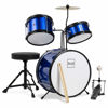 Picture of Best Choice Products Kids Drum Set 3-Piece Beginner Drum Set Junior Drum Set, w/ Throne Stool, Cymbal, Drum Sticks, Bass Drum Pedal, 2 Toms - Blue
