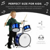 Picture of Best Choice Products Kids Drum Set 3-Piece Beginner Drum Set Junior Drum Set, w/ Throne Stool, Cymbal, Drum Sticks, Bass Drum Pedal, 2 Toms - Blue