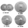 Picture of Low Volume Cymbal Pack Mute Cymbal Set 14'Hihats+16"Crash+18'Crash+20"Ride 5 Pieces Silver Drummer Practice Quiet Cymbal for Drum Set