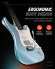 Picture of Donner DST-152R Electric Guitar, 39" Beginner Electric Guitar Kit, HSS Pickup with Coil Split, Guitar Starter Set with Amp, Bag, All Accessories, Metallic Ice Blue