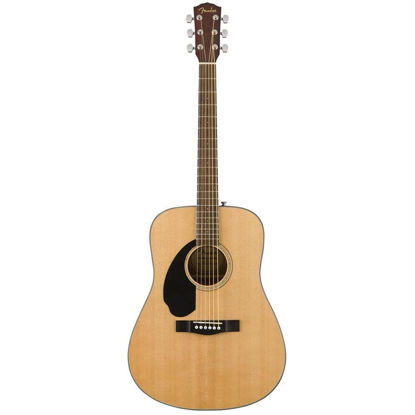 Picture of Fender Left-Handed Acoustic Guitar, CD-60S, with 2-Year Warranty, Dreadnought Classic Design with Rounded Walnut Fingerboard and Phosphor Bronze Strings, Glossed Natural Finish, Mahogany Construction