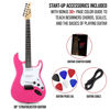 Picture of LyxPro CS 39” Electric Guitar Kit for Beginner, Intermediate & Pro Players with Guitar, Amp Cable, 6 Picks & Learner’s Guide | Solid Wood Body, Volume/Tone Controls, 5-Way Pickup - Pink