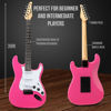 Picture of LyxPro CS 39” Electric Guitar Kit for Beginner, Intermediate & Pro Players with Guitar, Amp Cable, 6 Picks & Learner’s Guide | Solid Wood Body, Volume/Tone Controls, 5-Way Pickup - Pink