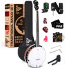 Picture of Pyle Banjo Kit with Remo Head and Sapele Resonator, 39" Full Size Traditional Open or Closed Back 5 String Instrument with 24 Brackets, Geared 5th Tuner, Premium Accessory Kit (Sun Burst)