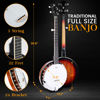 Picture of Pyle Banjo Kit with Remo Head and Sapele Resonator, 39" Full Size Traditional Open or Closed Back 5 String Instrument with 24 Brackets, Geared 5th Tuner, Premium Accessory Kit (Sun Burst)