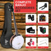 Picture of Pyle Banjo Kit with Remo Head and Sapele Resonator, 39" Full Size Traditional Open or Closed Back 5 String Instrument with 24 Brackets, Geared 5th Tuner, Premium Accessory Kit (Sun Burst)