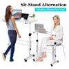 Picture of KLSMYHOKI Standing Desk Adjustable Height, Mobile Stand Up Desk with Wheels Small Computer Desk Rolling Desk, Portable Laptop Desk White Standing Table Home Office Desks 16"x31.5" Height 27"-43.5"