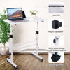 Picture of KLSMYHOKI Standing Desk Adjustable Height, Mobile Stand Up Desk with Wheels Small Computer Desk Rolling Desk, Portable Laptop Desk White Standing Table Home Office Desks 16"x31.5" Height 27"-43.5"