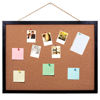 Picture of GDMINLO Black Cork Bulletin Board, 17.7 X 13.3 inches with Oak Wood Finish Frame, for Wall Office Home and School (Pins, Eye Bolts, gaskets, Screws)