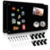Picture of 2Pack Black Magnetic Board,17.5" x 11.4" Magnet Bulletin Board to Display Magnetic Notes, Poetry, Photos, Suitable for Wall, Refrigerator, Cabinet etc, Come with 8 Pcs Dual Lock Tape and Screws