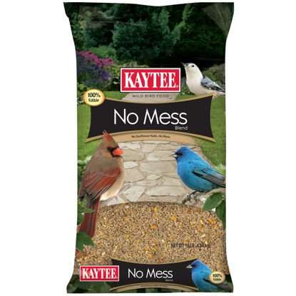 Picture of Kaytee Wild Bird (No Mess or Waste Free) Food Seed Blend For Blue Jays, Woodpeckers, Juncos, Cardinals, Grosbeaks, Sparrows, and Finches, 10 Pound, (Packaging May Vary)