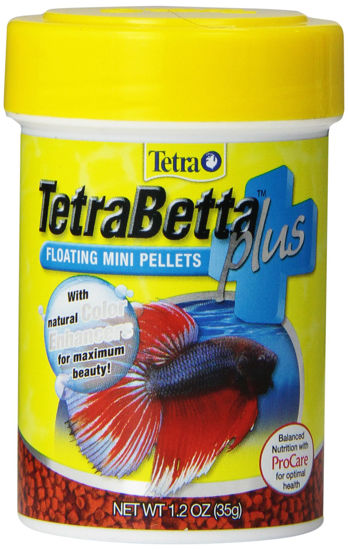 Picture of TetraBetta PLUS Floating Mini Pellets, Fish Food With Natural Color Enhancer, 1.2 ounces