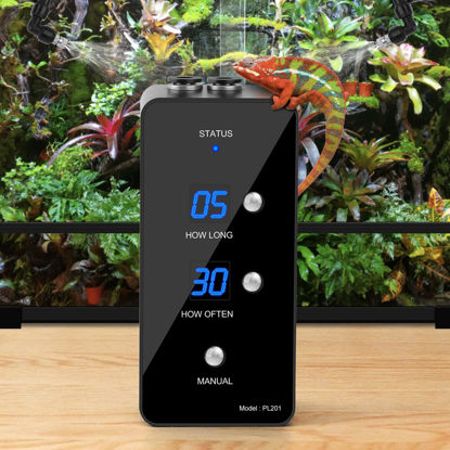 Picture of Moistenland Reptile Humidifier, Misting System for Reptile Terrariums, Automatic Misting System with Adjustable Spray Nozzles, Black