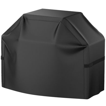 Picture of Grill Cover, 58 inch BBQ Gas Grill Cover for Outdoor Grill, Waterproof, Anti-UV, Rip-Proof, Fade Resistant Material, Barbecue Cover with Hook-and-Loop Straps & Adjustable Hem Drawstring, Black
