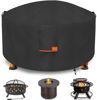 Picture of Dalema Round Fire Pit Cover,Outdoor 600D Heavy Duty Waterproof Tear-Resistant 34-36 Inch Firepit Covers,Patio Weatherproof Fire Table Cover,Black 36"x24".